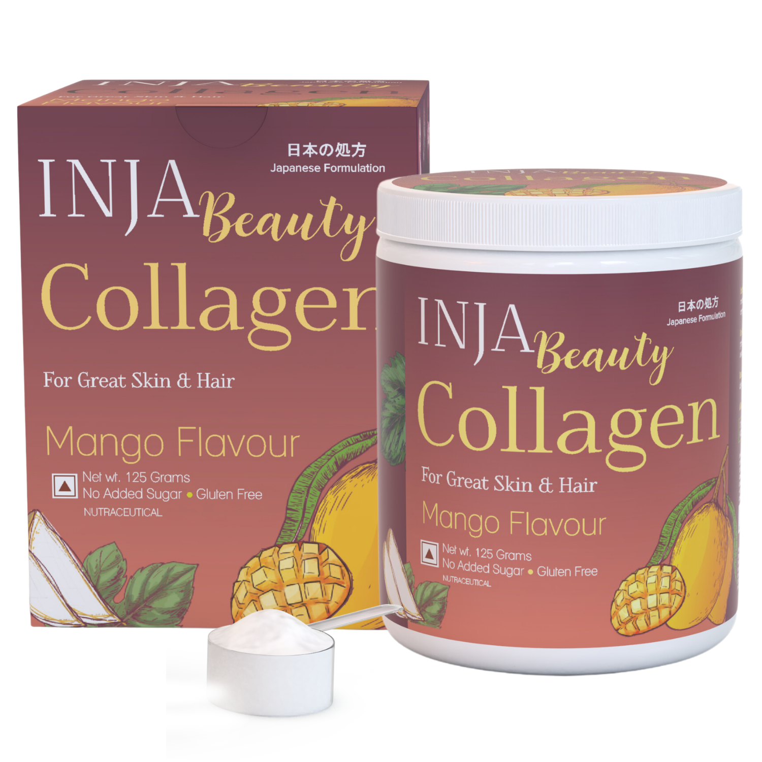 INJA Beauty Collagen (Mango) - Phytonutrient Radiance & Dermal Hydration (125gm)