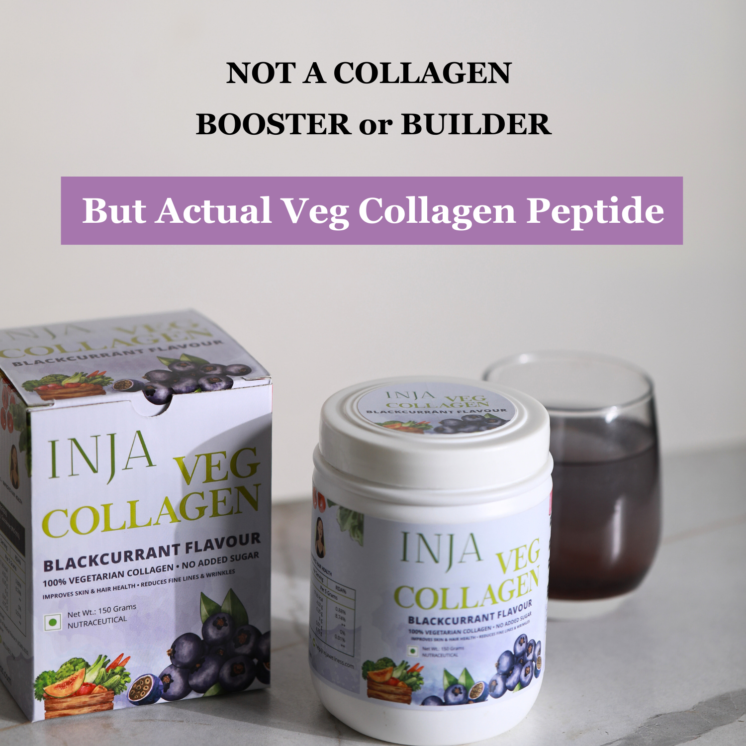 Inja Veg Collagen Powder Black Current - 150gm Powder