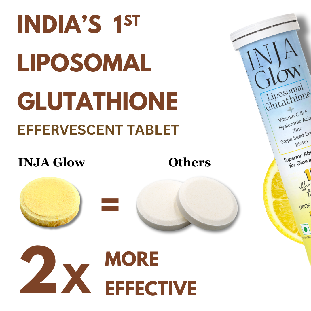 Inja Glow Liposomal Glutathione Tablets Fizz & Drink Effervescent Tablets - Lemon