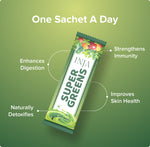 INJA Super Greens Sachets | Complete Daily Greens for Men & Women | 40+ Vitamins, Minerals Superfoods, Adaptogens & Antioxidants for Immunity, Energy, Detox, Gut Health - 7 Sachets