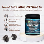 Pure Nutrition Micronised Creatine Monohydrate Powder, Pre/Post Workout Supplement, Instant Energy for Athletic Performance, Fast Recovery, Increased Muscle Mass, Unflavoured, 100g, 33 Servings