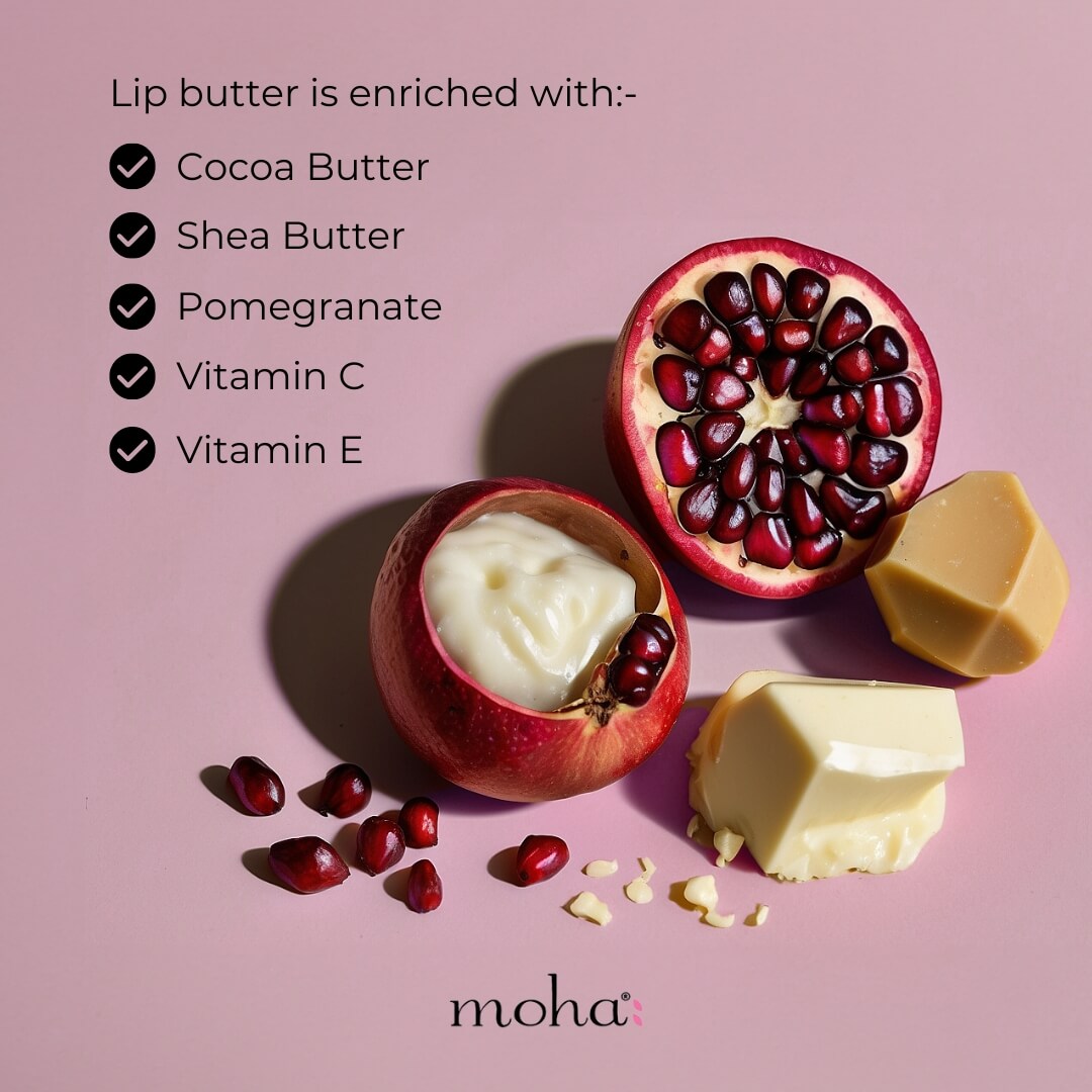 Moha Lip Butter 10g - Hydrating Cocoa & Shea Butter Lip Balm for Dry Chapped Lips