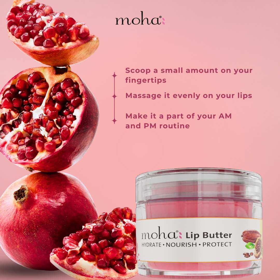 Moha Lip Butter 10g - Hydrating Cocoa & Shea Butter Lip Balm for Dry Chapped Lips