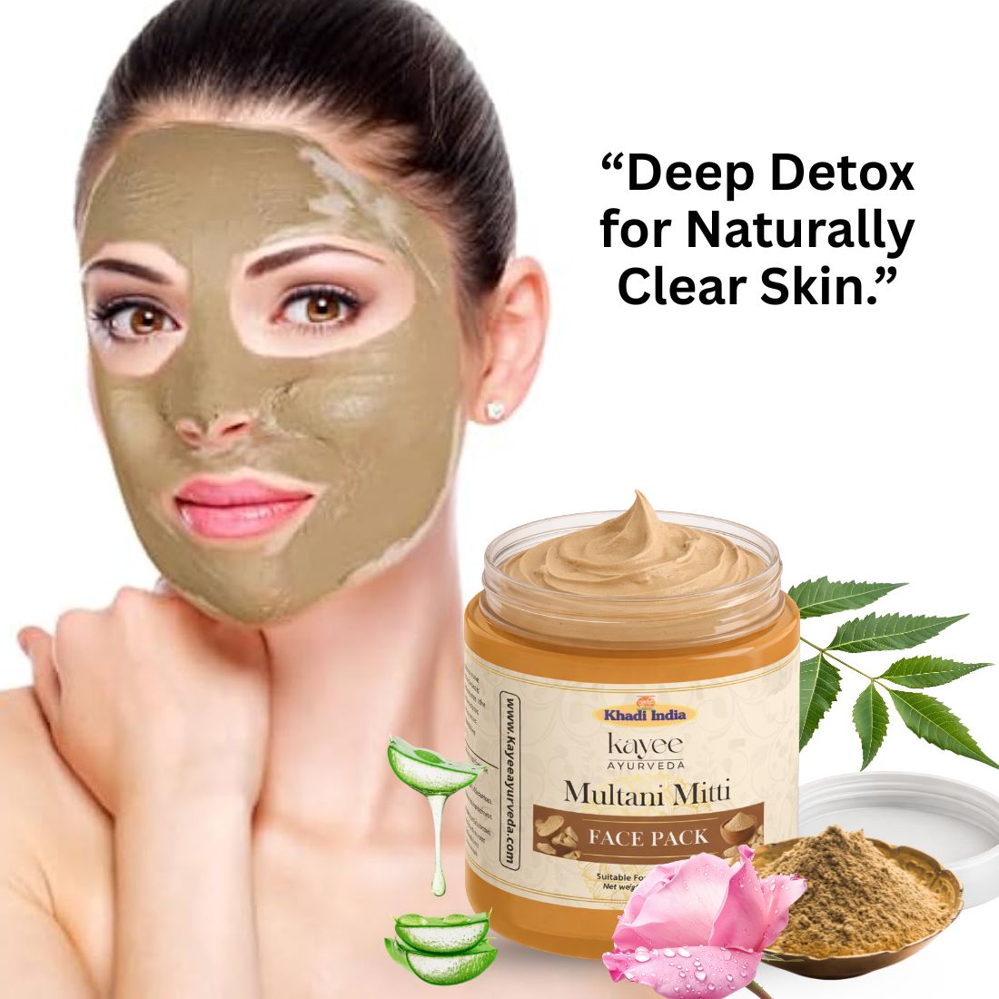 Kayee Ayurveda Multani Mitti Herbal Face Pack for Men & Women | Clay Facial Mask for Oily, Combination & Dull-Looking Skin | Helps Remove Excess Oil, Dirt & Surface Buildup While Supporting a Clean, Smooth & Radiant-Looking Complexion