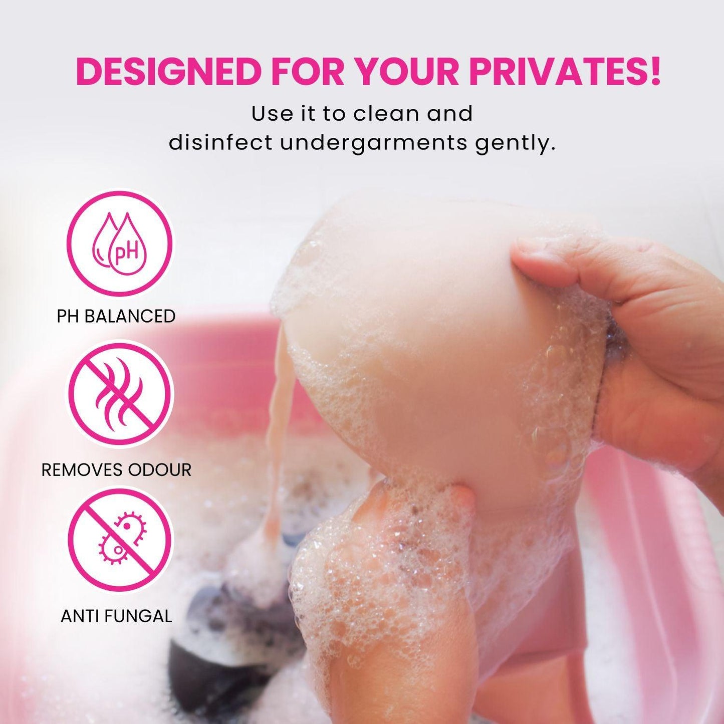 MildCares Antibacterial Undergarment Wash | Stain Removal & Odor Control | Bleach-Free Blossom Liquid Detergent