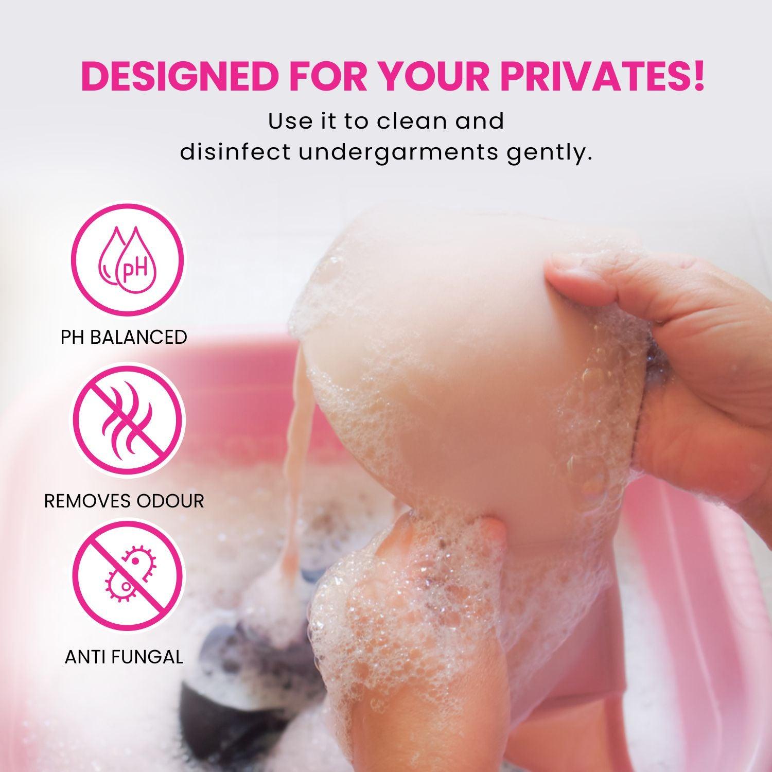 MildCares Antibacterial Undergarment Wash | Stain Removal & Odor Control | Bleach-Free Blossom Liquid Detergent
