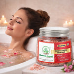 Bhudevam Naturals Khadi Rose Geranium Bath Salts for Relaxation – Natural Aromatherapy Soaking Salts with Essential Oils for Stress Relief & Skin Care- 200GM