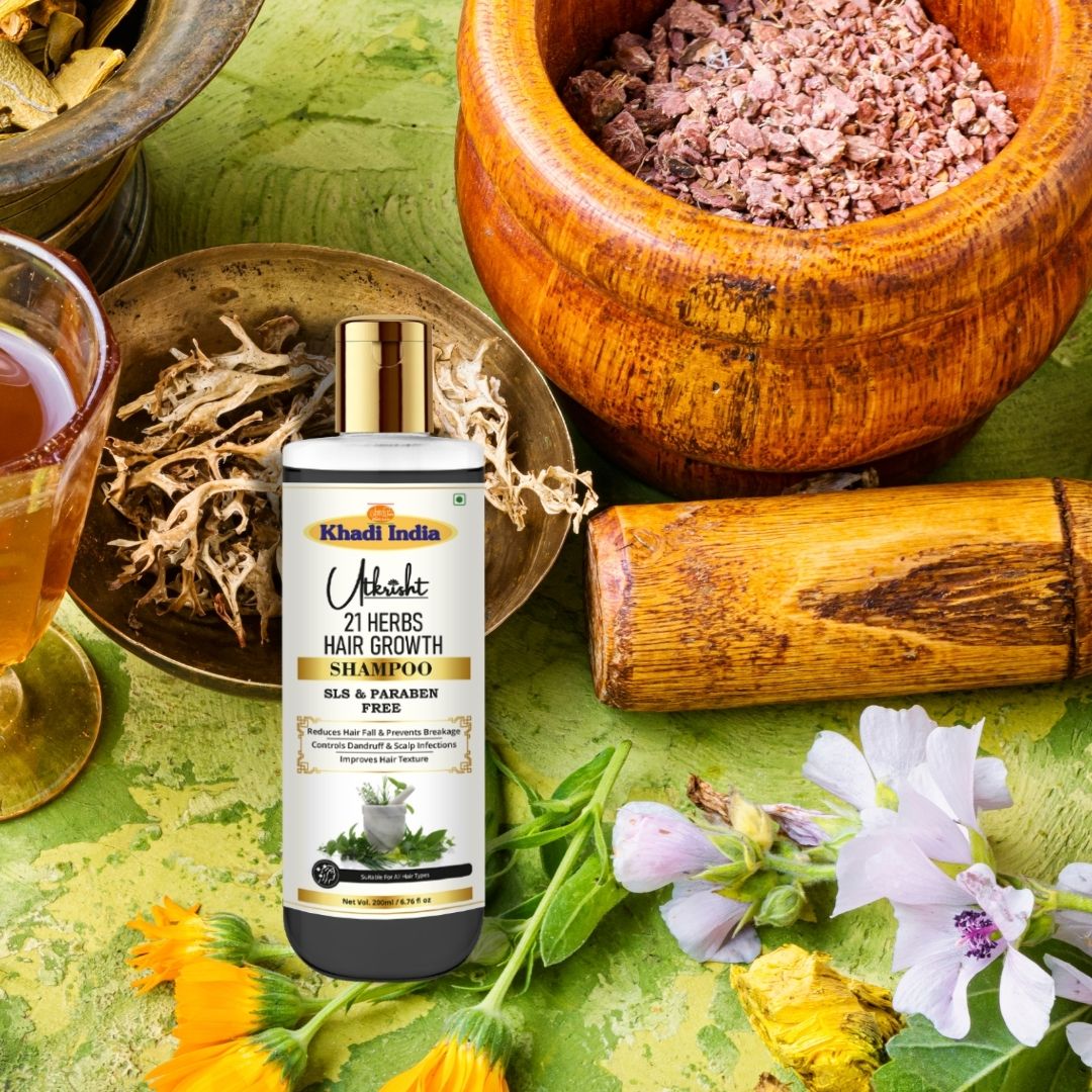 Utkrisht Khadi 21 Herbs Herbal Shampoo (200ml)