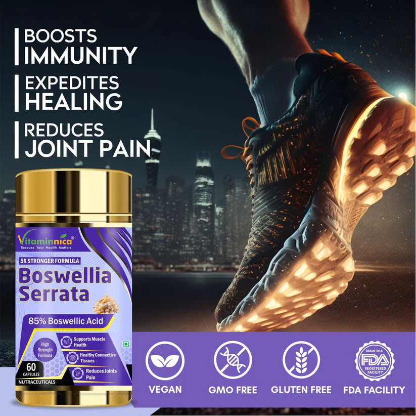 Vitaminnica Boswellia Serrata 2500mg - Joint Comfort & Mobility Support, 60 Vegan Capsules