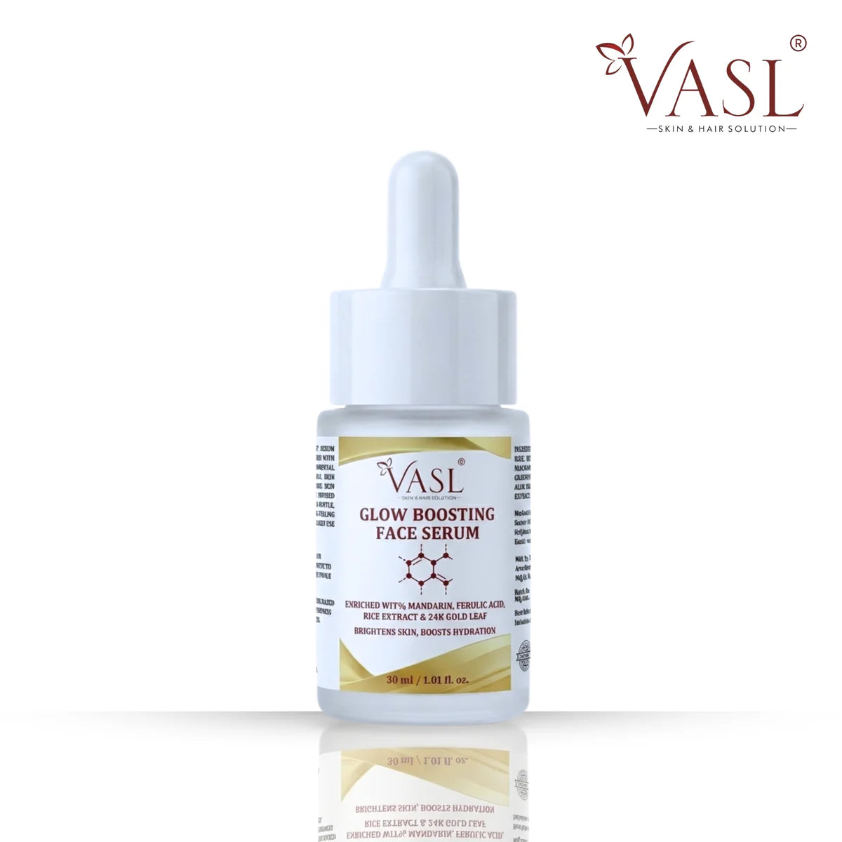VASL Glow Boosting Face Serum - Brightening Mandarin & Ferulic Acid, 30ml