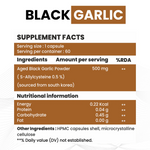 Raskam Natural Black Garlic Capsules Superfood Immunity Booster - Heart & Weight Management - Detox Antioxidant Supplement (60 Veg Capsules)