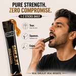 Herbs O' Shrubs Shilajit Gold Kicks | Ayurvedic Men Wellness Supplement with Shilajit, Honey & Caramel | Support Strength, Stamina, Energy & Vitality | Natural Rejuvenator, 30 Sticks