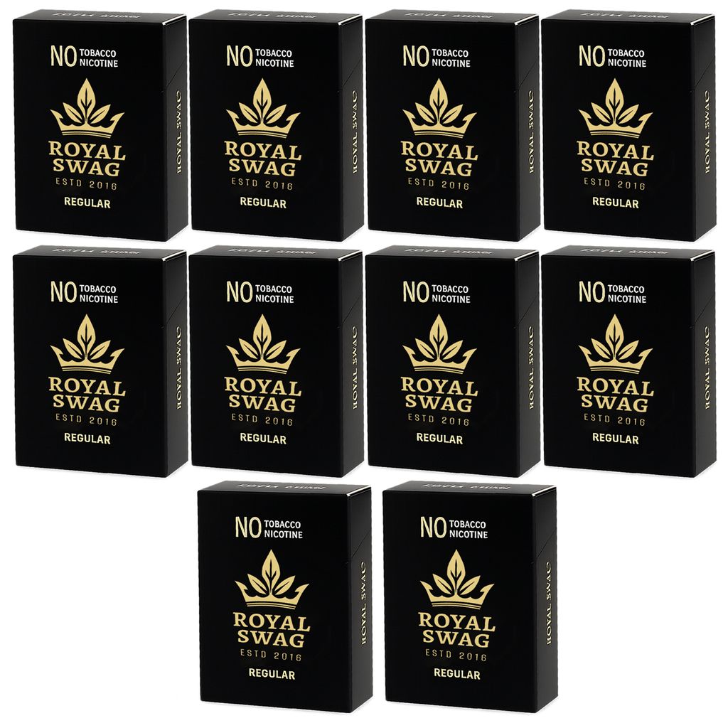 Royal Swag Herbal Cigarettes Regular Flavour - Tobacco Free (200 Sticks - Pack of 10)