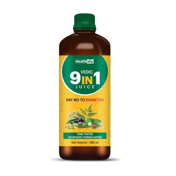 Healthally 9 in 1 Juice for Diabetes Control | Herbal Drink for Blood Sugar Support & Healthy Metabolism