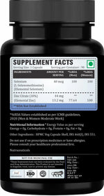 Adorreal Selenium 200 mcg Capsules (60 Capsules) | Powerful Antioxidant, Thyroid Function & Immune Support