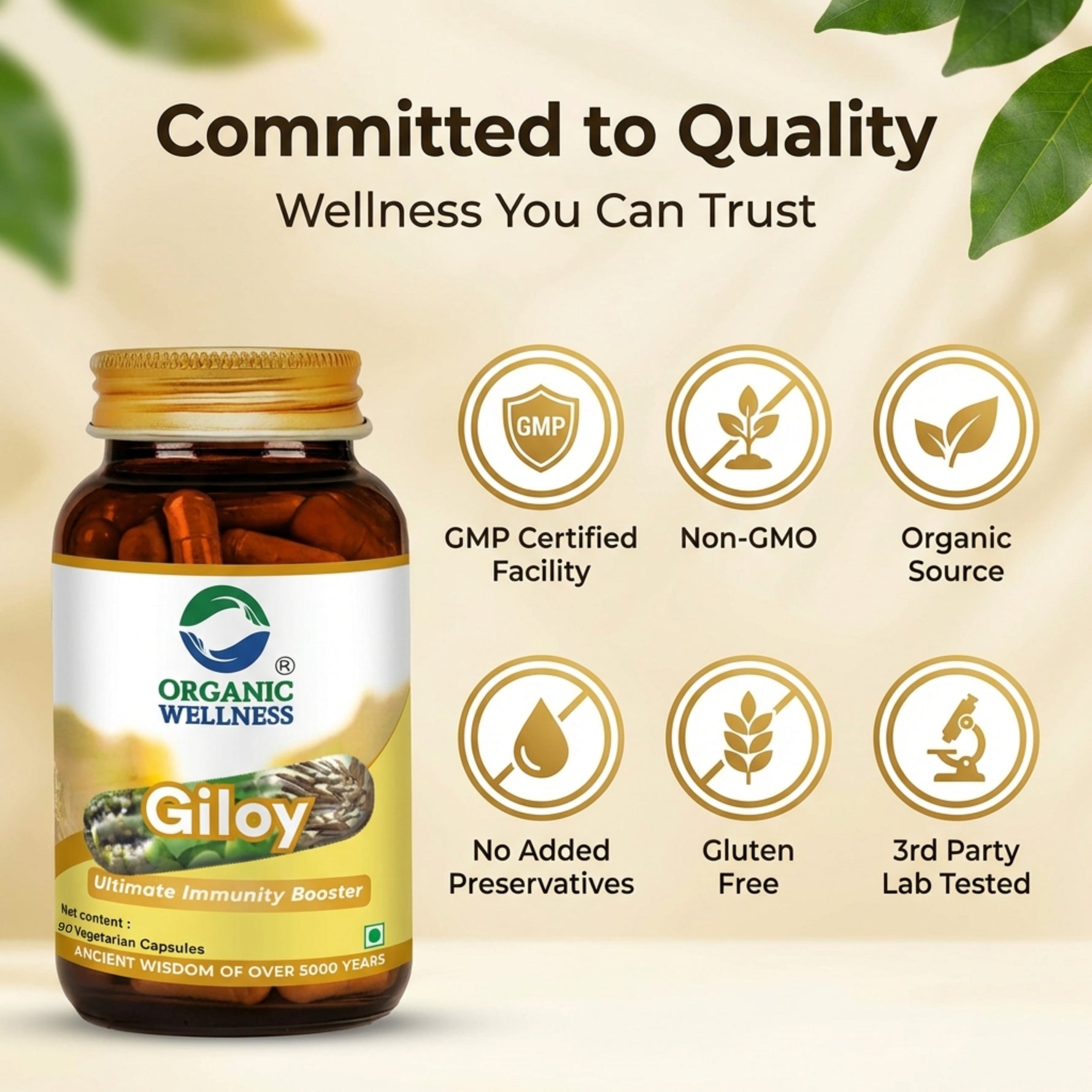 Organic Wellness Giloy Capsules - 90 Capsules