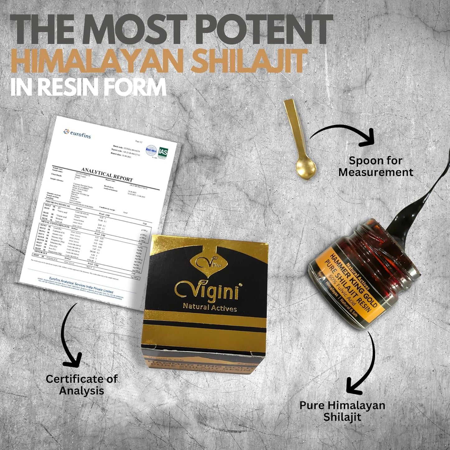 Vigini Hammer King Gold Shilajit Resin - 30gm