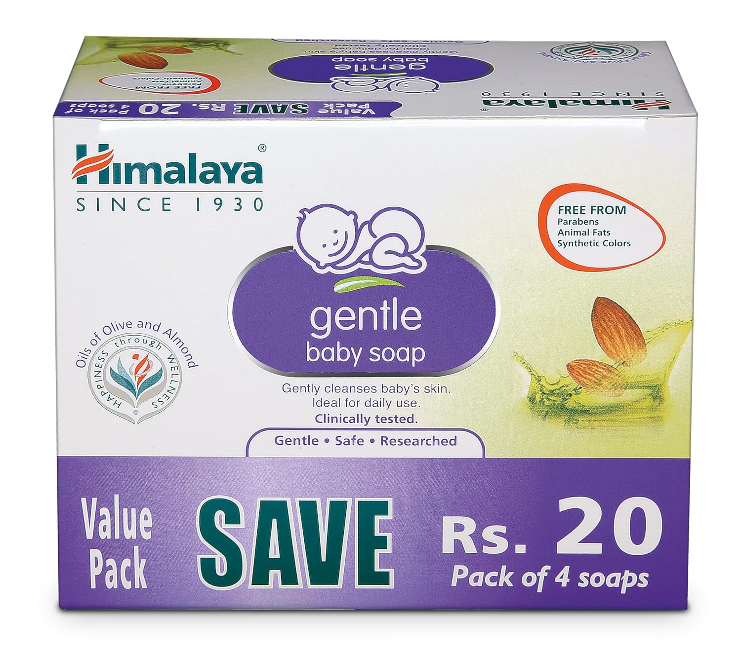 Himalaya Gentle Baby Soap 75gm Value Pack of 4