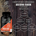 DR. JPG Organic Arjuna Bark Capsules (500mg, 60 Veg Capsules) | Supports Heart Health & Healthy Cholesterol | 100% Certified Organic