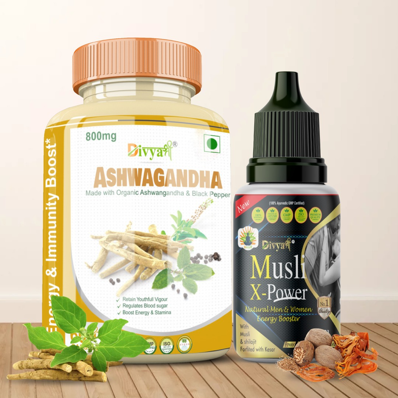 Divya shree Ashwagandha capsule and Musli Oil Combo Kit