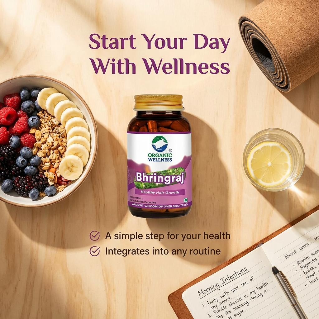 Organic Wellness Bhringraj Capsules -  90 Vegetarian Capsules