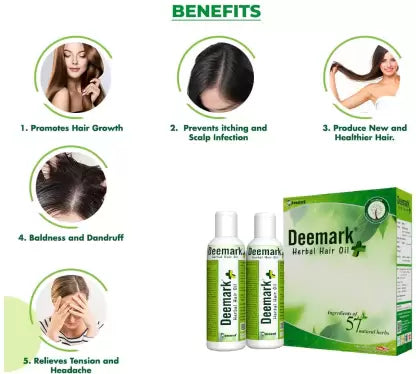 Deemark Herbal Hair Oil Plus Control Hairfall & Splitends Hair Growth Hair Oil (400 ml)