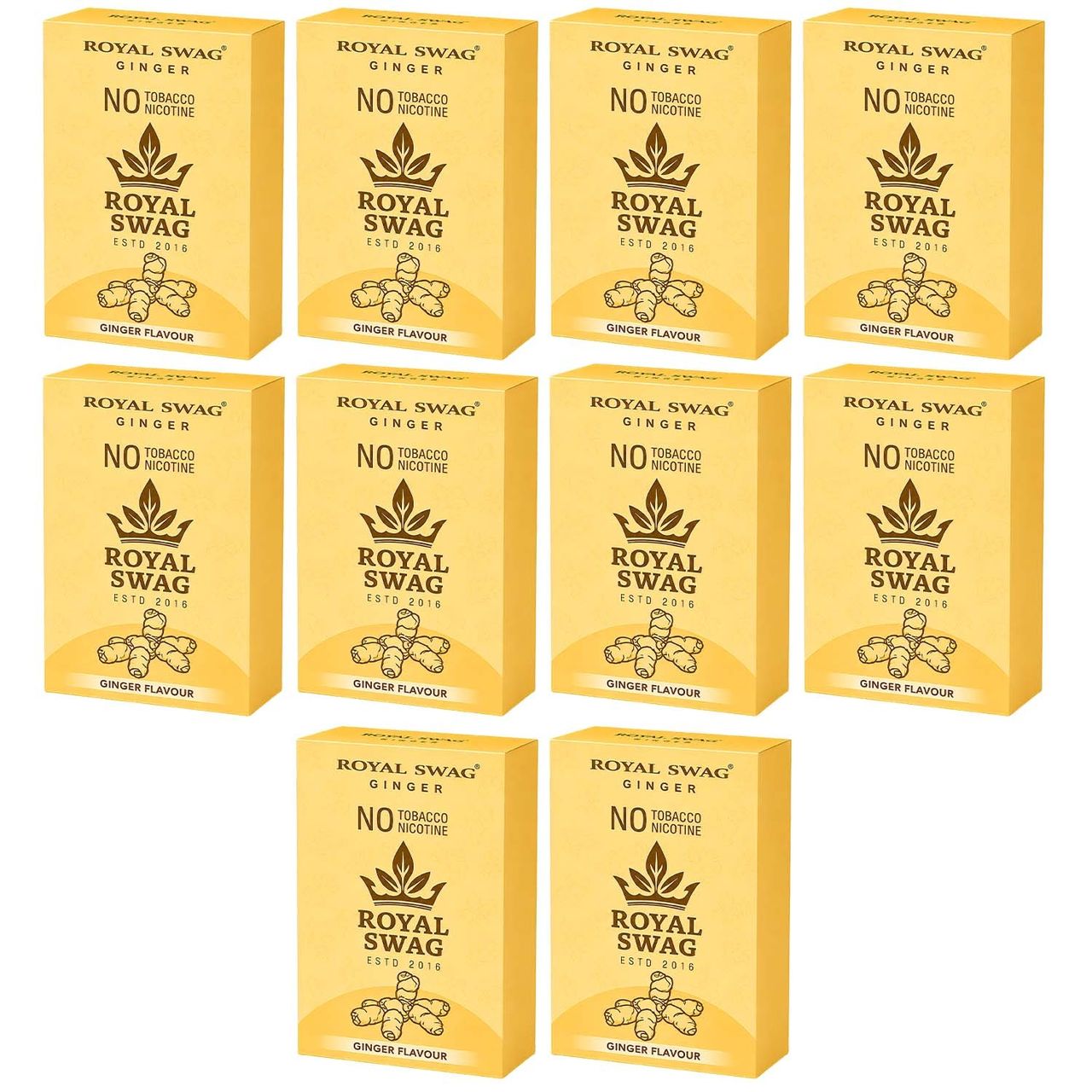 Royal Swag Herbal Cigarettes Ginger Flavour King Size - Tobacco Free (Bulk Pack of 100)