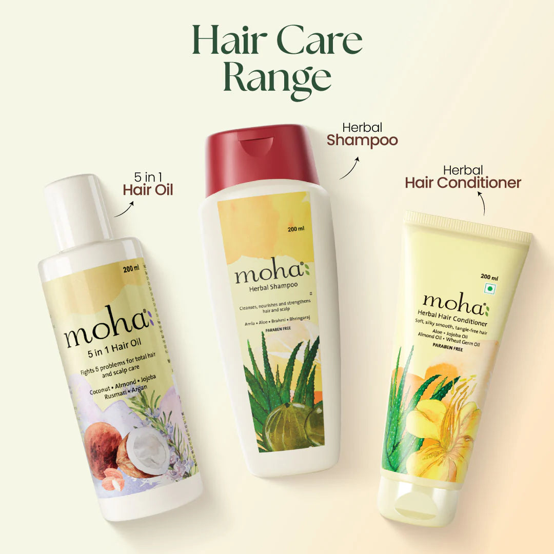 Moha: Lightweight Herbal Hair Conditioner (200ml)- Silicone-Free Anti-Frizz Detangler