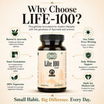 Herbs O' Shrubs Life-100 | Daily Energy, Vitality & Antioxidant Support Tablets | CoQ10, Ashwagandha, Spirulina, Resveratrol & L-Carnitine | Slow Down Aging | Boosts the Immunity, 30 Tablets