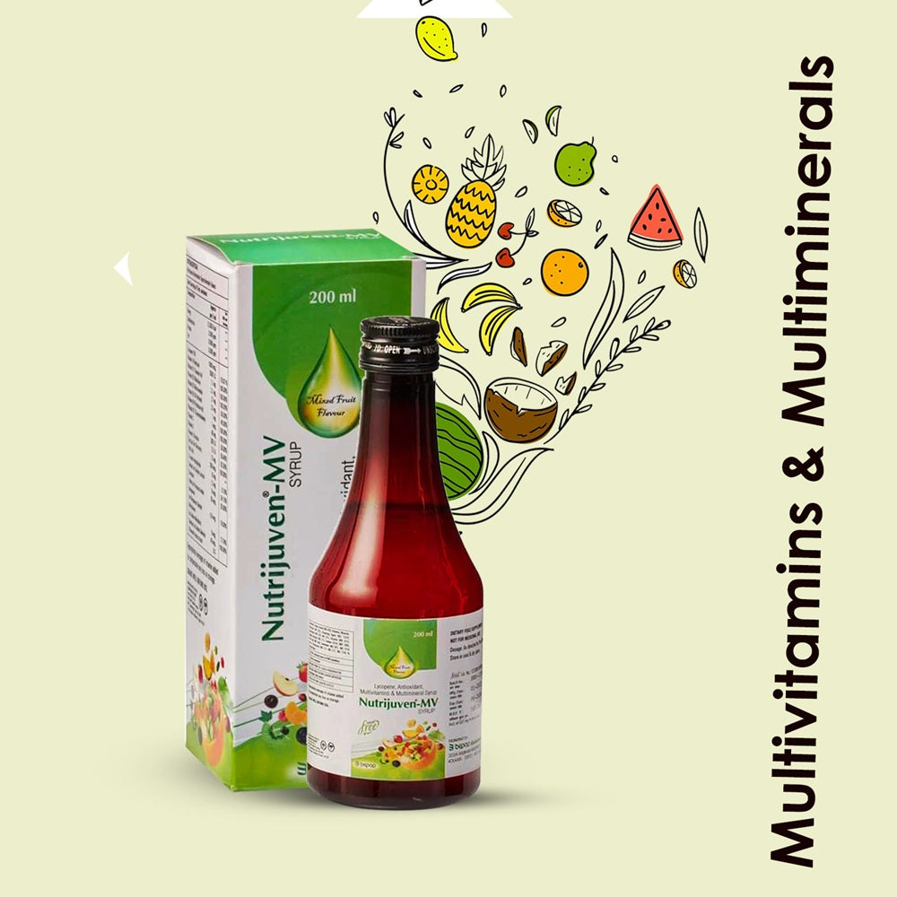 Nutrijuven-MV Syrup (200ml Each) Sugar Free Mix Fruit