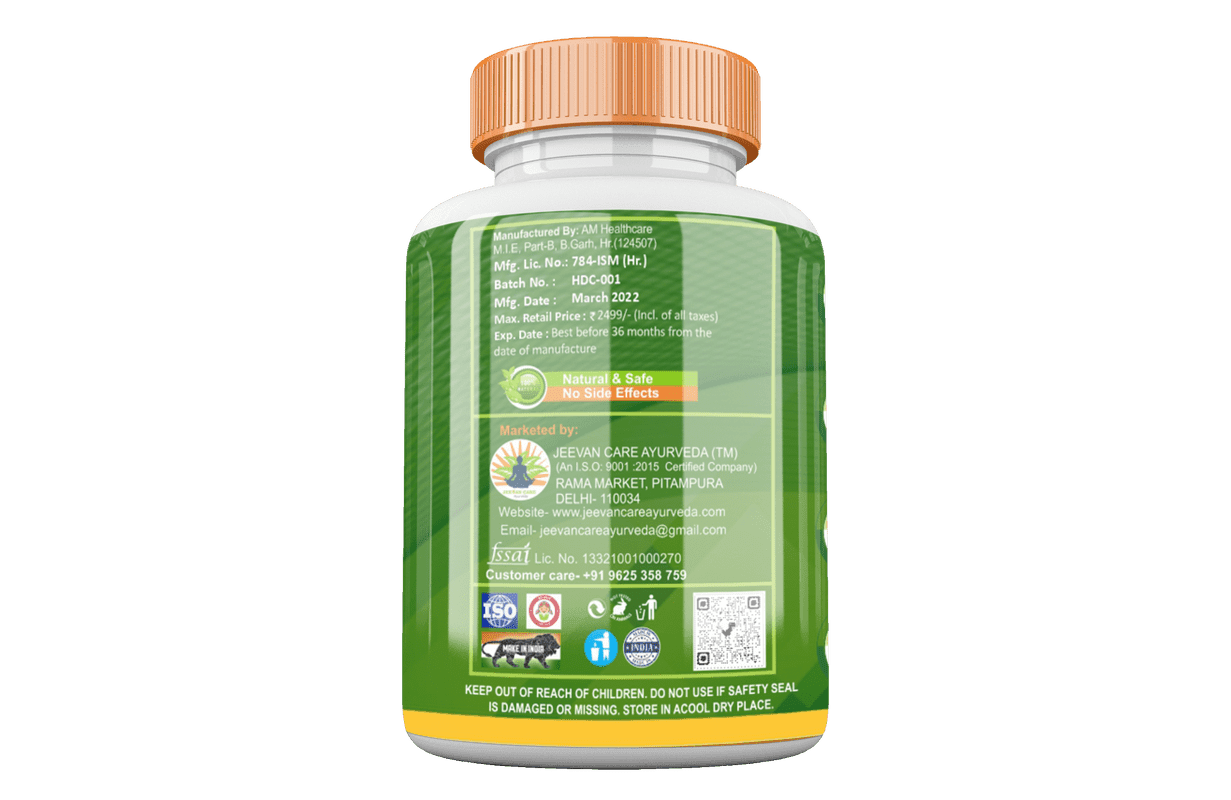 Divya Shree Height Detox Capsule | Height Enhancer Medicine | Height Capsule for All Age Group | Bone Growth - 60 Capsule Jeevan Care Ayurveda