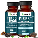 Ambic Pirest Vegetarian Capsule, for Effective Relief from Bavasir & Fistula (60 Each)
