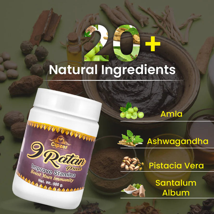 Cipzer 9 Ratan Prash 500g | Boost Immunity, Energy, Strength & Vitality | Complete Herbal Tonic