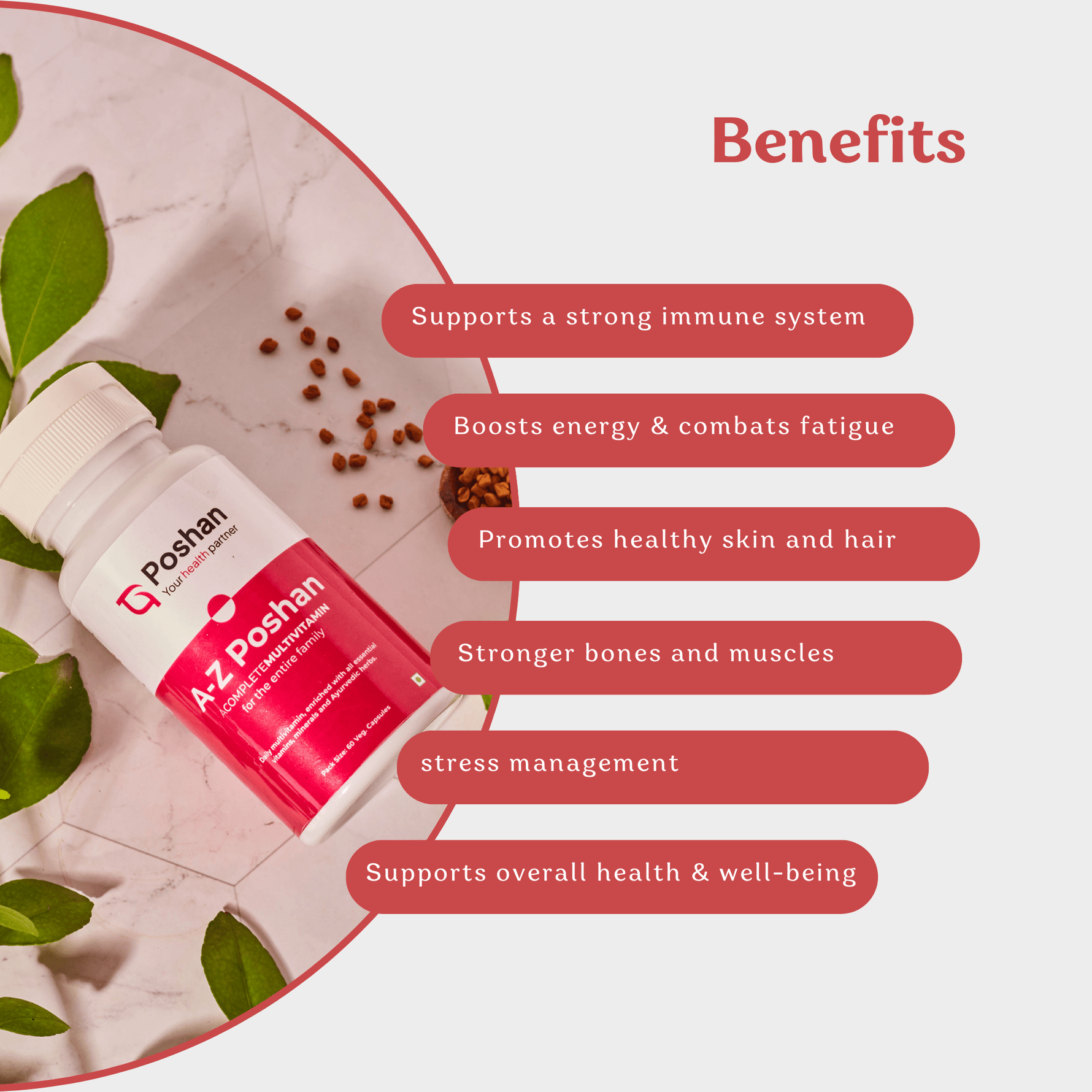 Poshan A-Z Poshan  Multivitamin Capsules - (Pack Of 60)