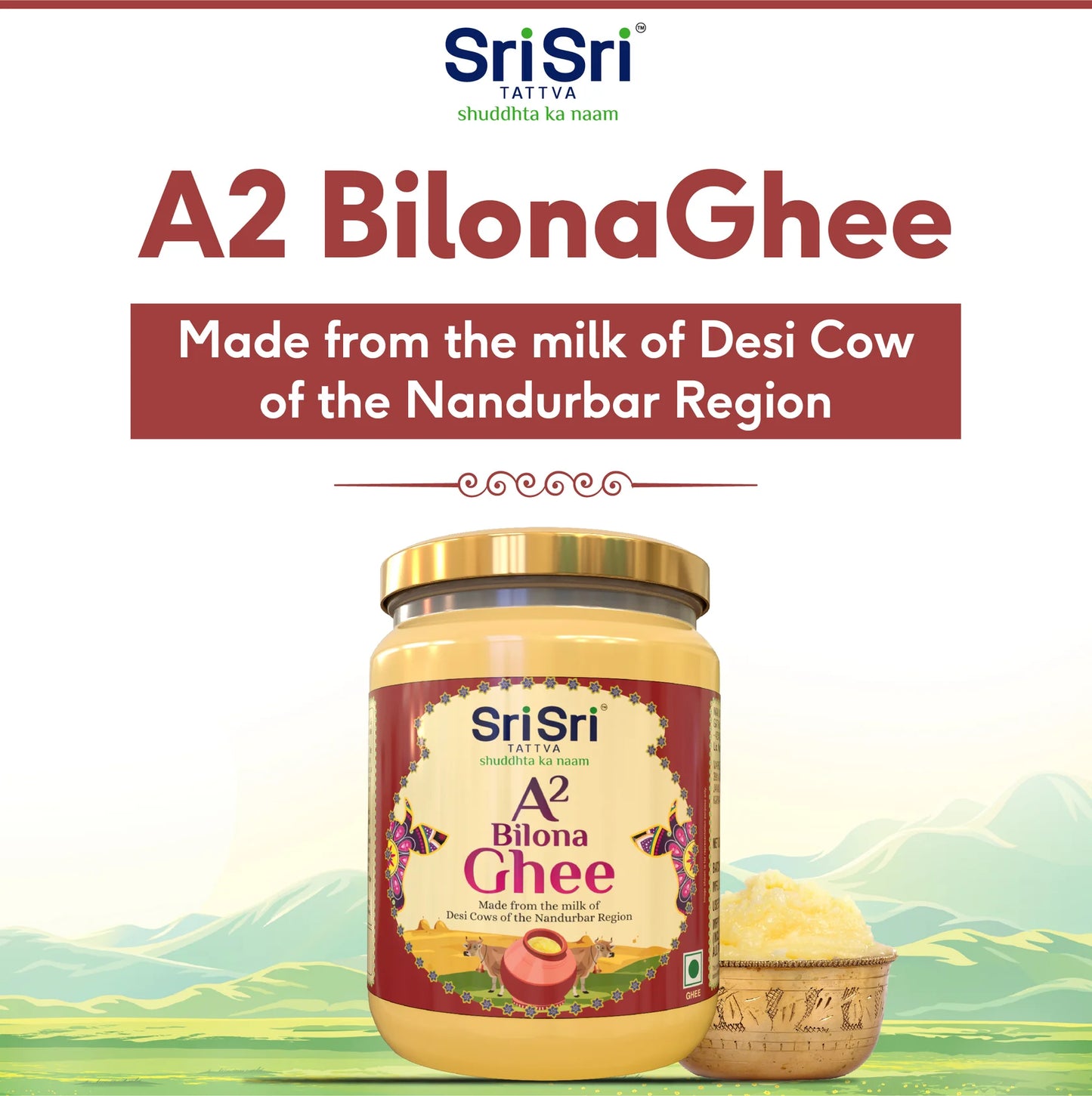 Sri Sri Tattva A2 Bilona Ghee, 500 ml