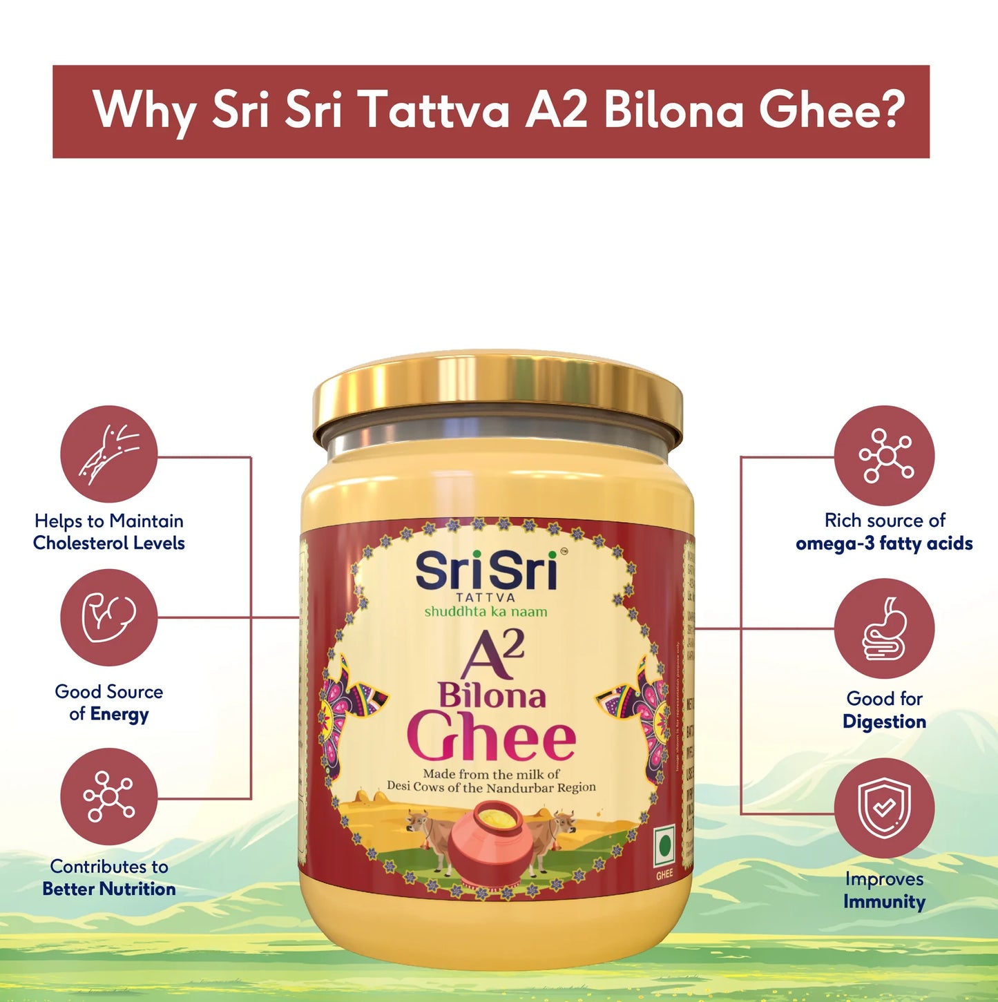 Sri Sri Tattva A2 Bilona Ghee, 500 ml