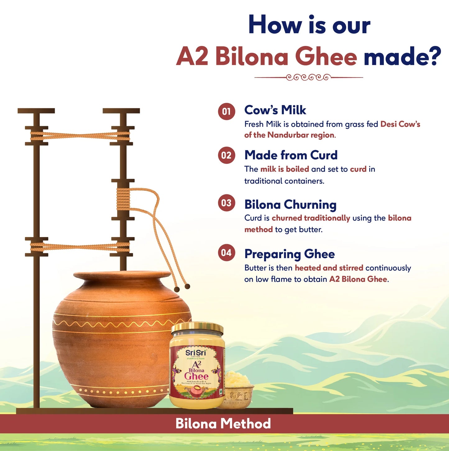 Sri Sri Tattva A2 Bilona Ghee, 500 ml