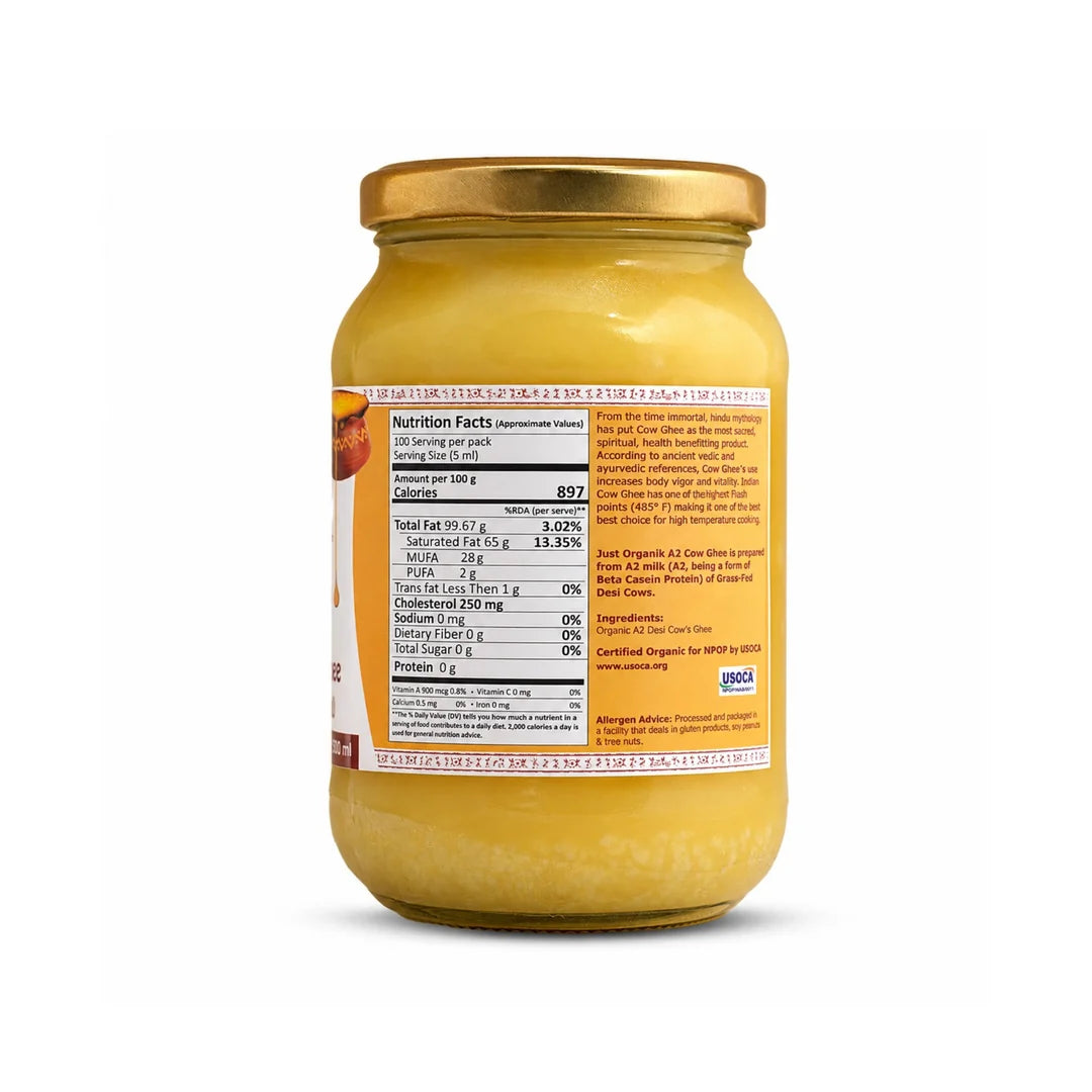 Just Organik Cow Desi Ghee (A2)-500ML