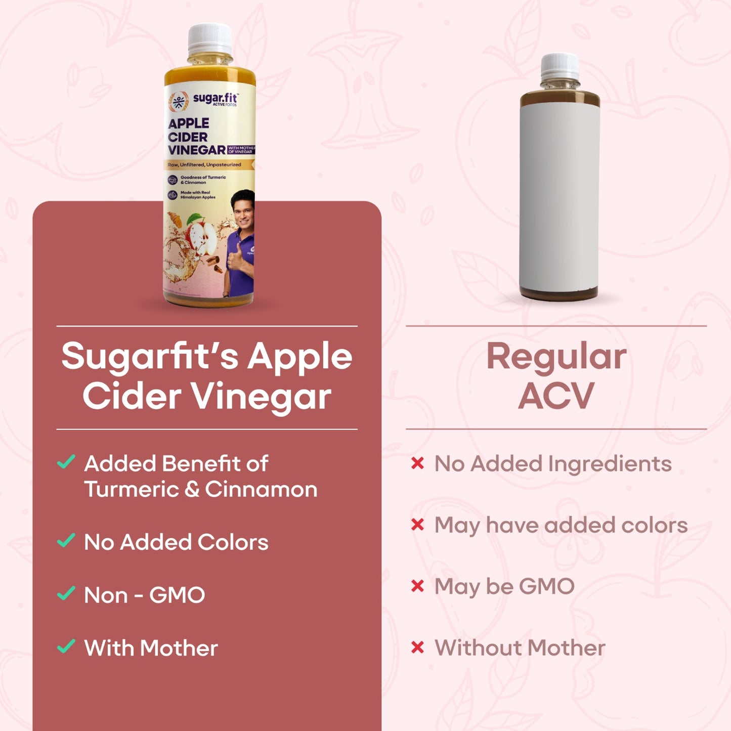Sugar.Fit Apple Cider Vinegar - 500ml