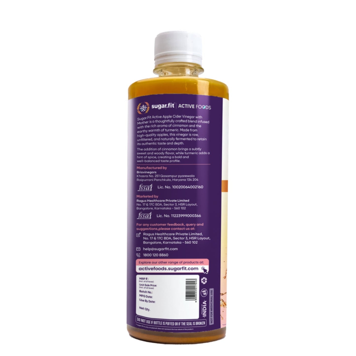 Sugar.Fit Apple Cider Vinegar - 500ml