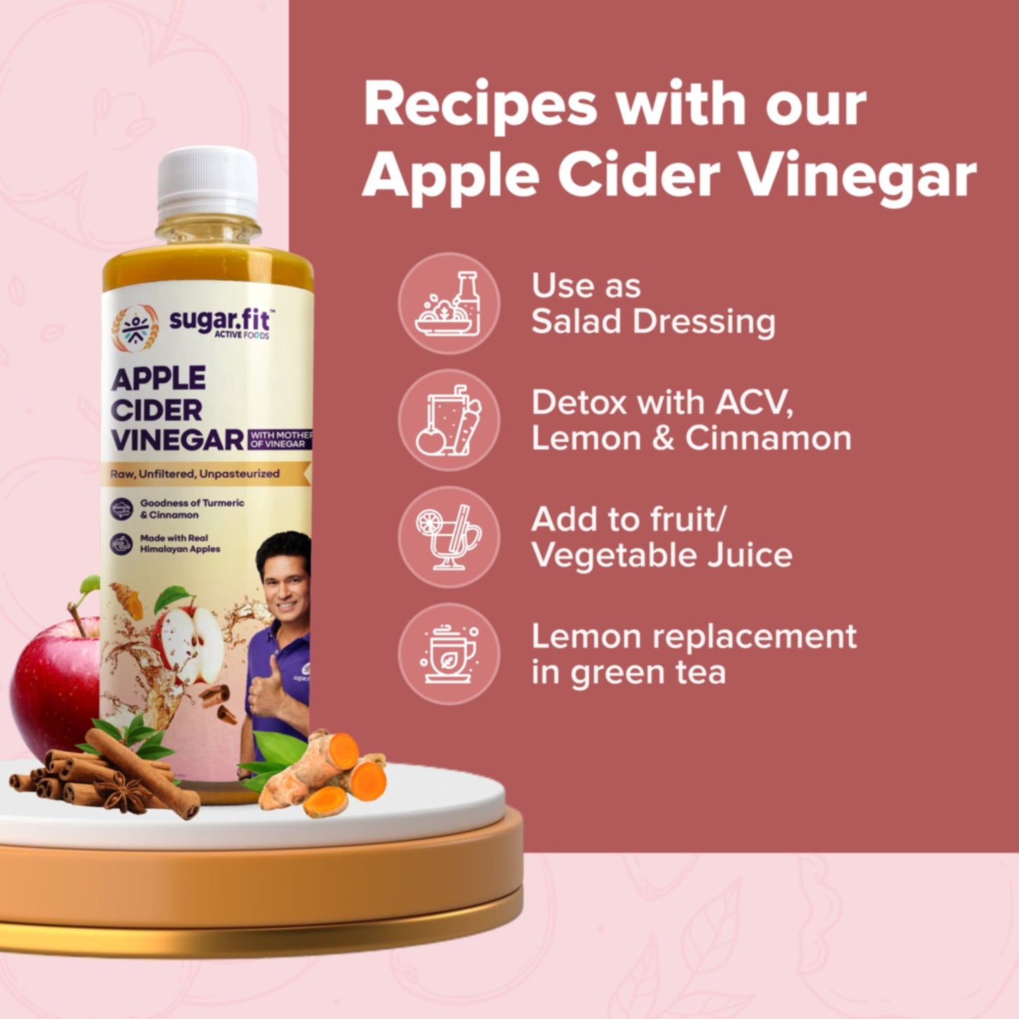 Sugar.Fit Apple Cider Vinegar - 500ml