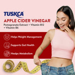 Lifezen Tuskca Apple Cider Vinegar with Mother 15 Effervescent Tablets 700mg, Pomegranat extract, Apple Flavour | Weight Management, Gut Health, Digestion, Boosts Metabolism | No added Sugar (Pack Of 1)