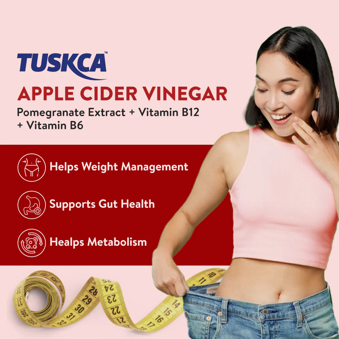 Lifezen Tuskca Apple Cider Vinegar with Mother 15 Effervescent Tablets 700mg, Pomegranat extract, Apple Flavour | Weight Management, Gut Health, Digestion, Boosts Metabolism | No added Sugar (Pack Of 1)