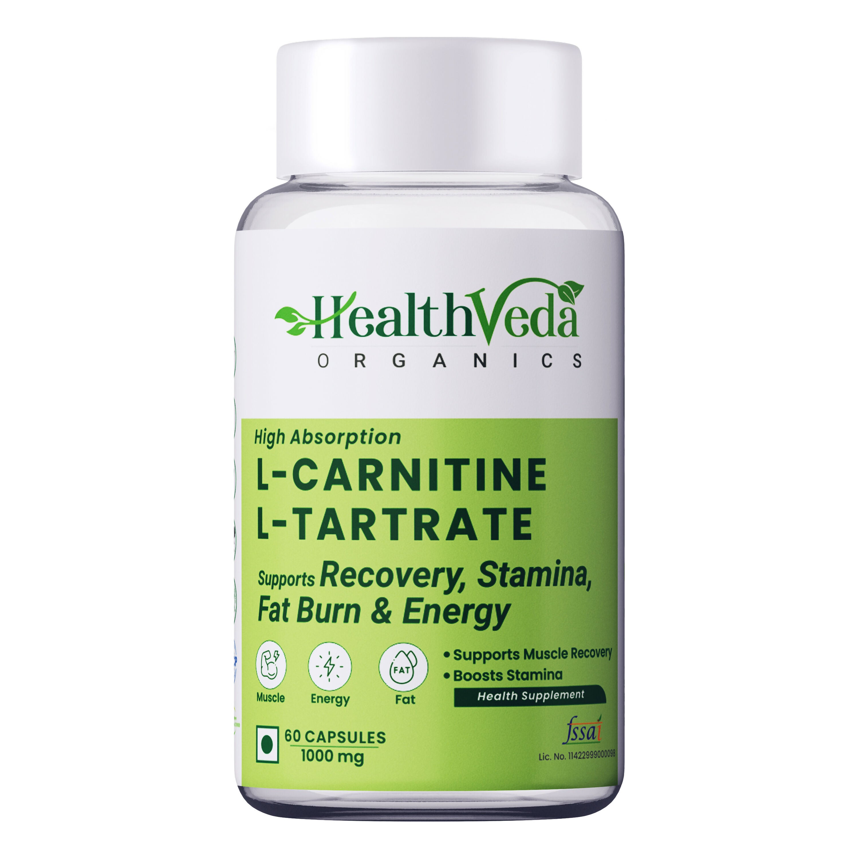 organic l carnitine Health Veda Organics L- Carnitine L-Tartrate Capsule - Gudhealthy