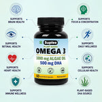 Suplee Plant Based Omega 3 Algae Oil 1000mg with 500mg DHA | 60 Capsules