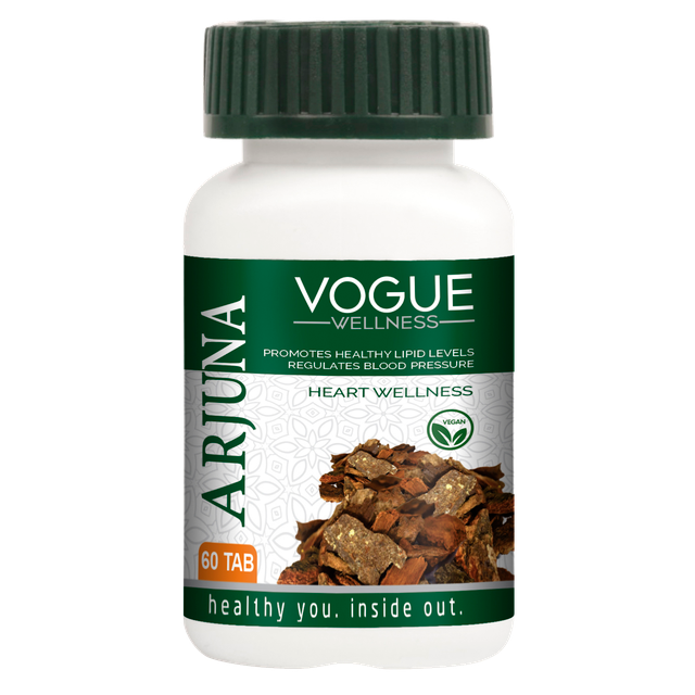 Vogue Wellness Arjuna Tablets | Terminalia Arjuna Extract | Ayurvedic Herbal Supplement for Heart Wellness, Antioxidant Support & Overall Vitality | Daily Herbal Formula | 60 Vegetarian Tablets