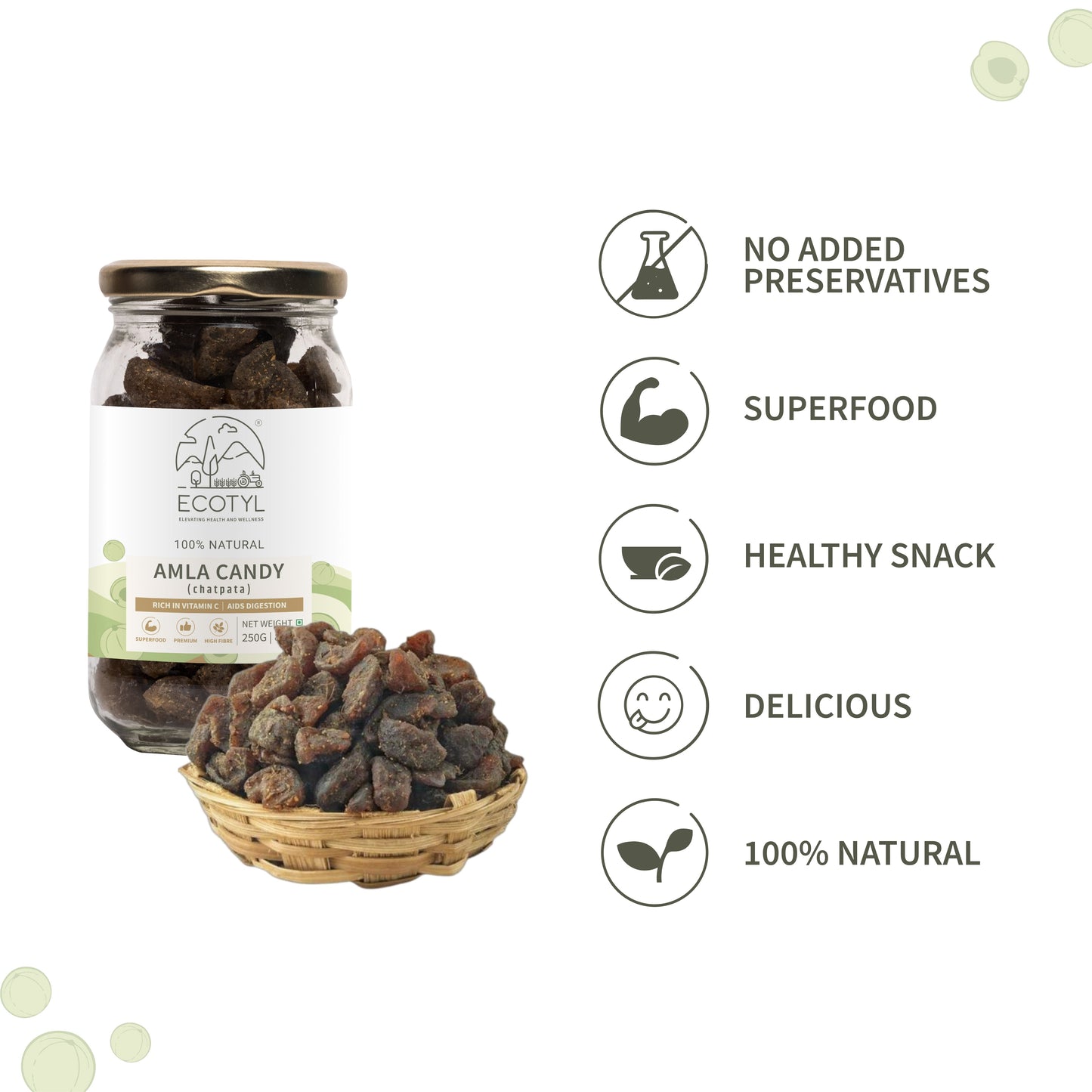 Ecotyl Amla Candy Chatpata - 250gm
