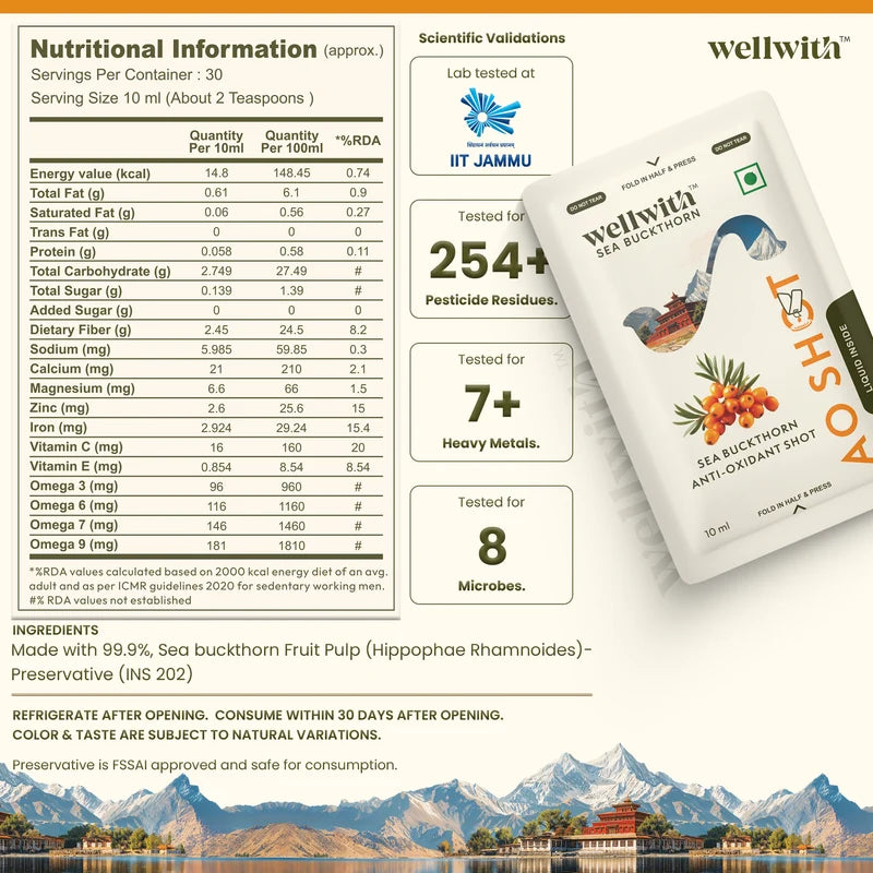 WellWith Sea Buckthorn Antioxidant (AO) Shot