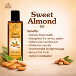 MAPL Sweet Almond Oil | 100% Cold-Pressed Ayurvedic Oil for Hair, Skin & Family Wellness | Nourishes, Moisturizes & Strengthens | 100 ml