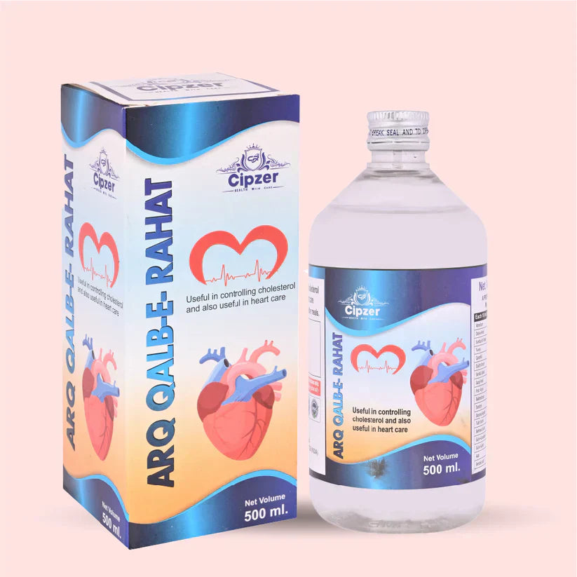 Cipzer Arq Qalb-E-Rahat 500ml | Herbal Cardiac Tonic For Heart Health, Stress Relief & Vitality